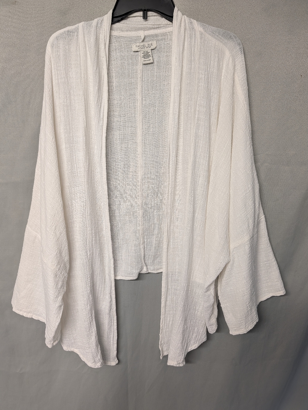 RACHEL ZOE White Lightweight Open Kimono Cardigan One Size